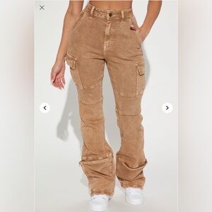 Fashion Nova Tan Cargo Pants - brand new